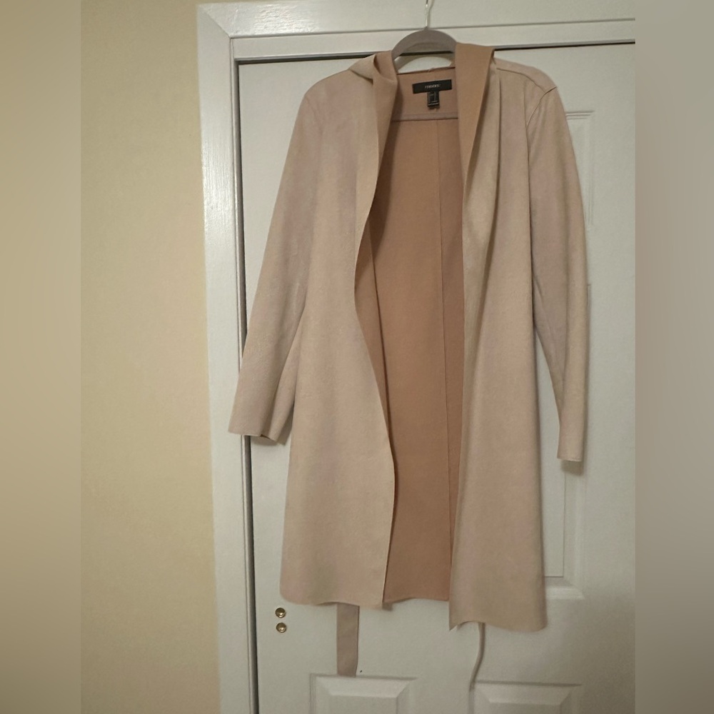 Blush pink, suede lightweight coat